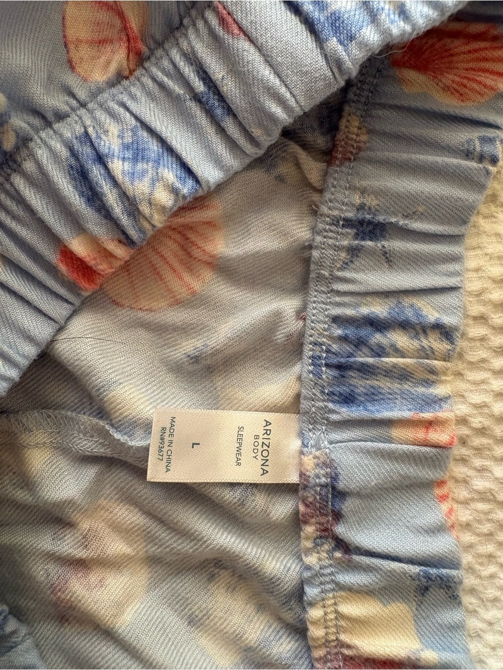 Light Blue Sea Shell-Print Women's Sleep Shorts - Picture 4 of 4